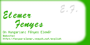 elemer fenyes business card