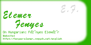 elemer fenyes business card